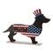 24.5"L Metal/Wooden Patriotic Double Sided HOME/WELCOME Dachshund Décor
